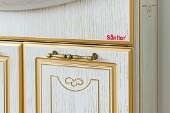 Sanflor Мебель для ванной Адель 82 L белая, патина золото – фотография-9