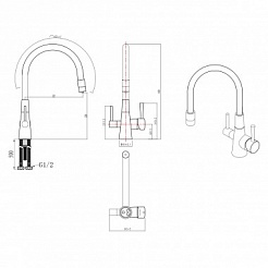 Lemark Смеситель Comfort LM3075C-Red для кухонной мойки – фотография-2