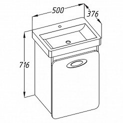 Opadiris Тумба с раковиной Тора 50 L – фотография-3