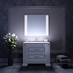 Opadiris Мебель для ванной "Оникс 100" серебряная патина – фотография-7