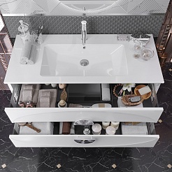 Opadiris Мебель для ванной Ибица 120 с овальным зеркалом белая/хром – фотография-7