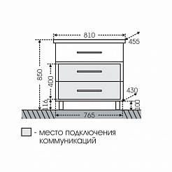 СанТа Мебель для ванной Омега 80 Фостер напольная – фотография-3