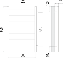 Terminus Полотенцесушитель водяной Вега П8 500x800 БП600 хром – фотография-3