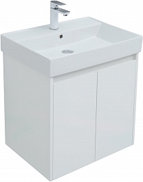 Aquanet Мебель для ванной Nova Lite 60 2 дверцы подвесная белая глянцевая – фотография-4