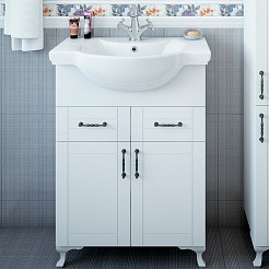 Sanflor Мебель для ванной Глория 65 L белая матовая – фотография-5