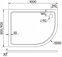 Veconi Душевой поддон Tezeo stone TZ-11R 100x80 белый – фотография-3