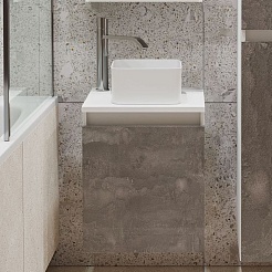 Runo Мебель для ванной Бари 40 R Uno подвесная железный камень/белая – фотография-3