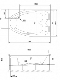 Royal Bath Акриловая ванна SHAKESPEARE RB 652100 в сборе 170х110х67 L – фотография-4