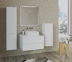 Mixline Мебель для ванной Виктория 80 подвесная белая софт – фотография-4