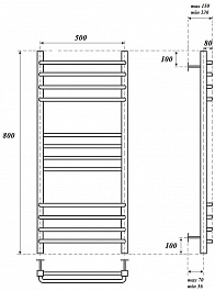 Point Полотенцесушитель электрический П12 500x800 PN90158SE хром – фотография-4