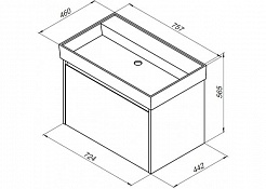 Aquanet Тумба с раковиной Nova Lite 75 дуб рустикальный – фотография-9