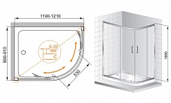 Cezares Душевой уголок PORTA-D-RH-2-120/90-C-Cr – фотография-2