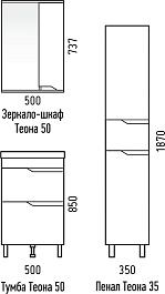 Corozo Мебель для ванной Теона 50 Z2 белая – фотография-12