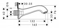 Hansgrohe Излив Metris classic 13413000 для ванны – фотография-2