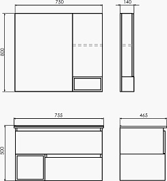 Comforty Зеркальный шкаф Турин 75 дуб бежевый – фотография-8