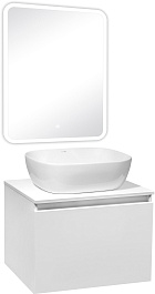 Runo Мебель для ванной Бари 60 Cuatro подвесная белая – фотография-1