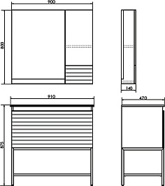 Comforty Мебель для ванной Страсбург 90 Quadro белая матовая/дуб дымчатый – фотография-23