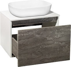 Runo Мебель для ванной Бари 60 Cuatro подвесная железный камень/белая – фотография-3