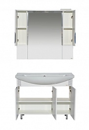 Misty Мебель для ванной Престиж 105 белая/серебряная патина – фотография-13