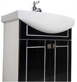 Aquanet Мебель для ванной "Честер 60" черный/серебро (186334) – фотография-3