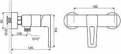 Excellent Смеситель Square ARAC.1508CR для душа – фотография-3