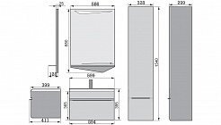 Velvex Мебель для ванной Crystal Cub 60, белая – фотография-6