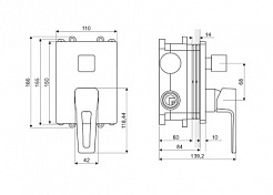 Excellent Смеситель Square ARAC.1545CR для душа – фотография-3