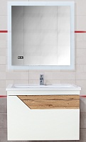 Бриклаер Мебель для ванной Брайтон 80 (Комо) белая матовая/дуб кера