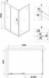 Niagara Душевой уголок Nova 120x90 NG-42-12AG-A90G – фотография-7