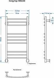 Energy Полотенцесушитель Ergo 1000x500 черный матовый – фотография-3