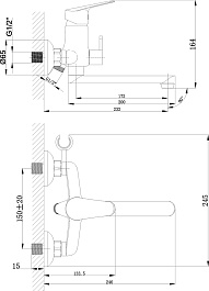 Lemark Смеситель для ванны Partner LM6513C универсальный хром – фотография-2