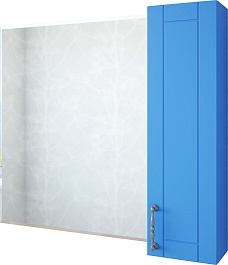 Sanflor Зеркальный шкаф Глория 85 R голубой матовый – фотография-1