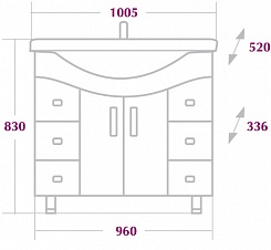 Onika Тумба с раковиной Эльбрус 100.13 – фотография-5