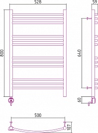 Стилье Полотенцесушитель электрический Формат 10 ТЛ 800х500 – фотография-2