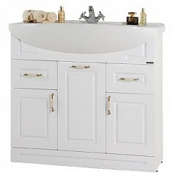 Водолей Мебель для ванной Капри 90 R белая без б/к – фотография-3