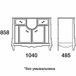  Тумба с раковиной Luise белая/ патина золото – фотография-7