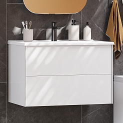 Акватон Мебель для ванной Сохо 75 подвесная белая – фотография-6