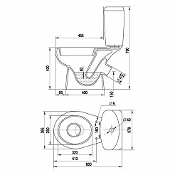 Керамин Унитаз-компакт Лидер с мягким сиденьем, двойной спуск – фотография-2