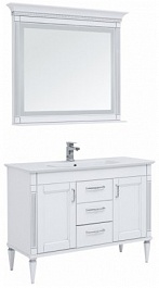 Aquanet Комплект мебели Селена 120 белая/патина серебро – фотография-1