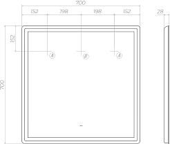 Vigo Зеркало Geometry Classic 700 с бесконтактным выключателем – фотография-5