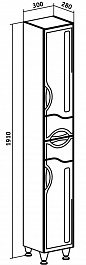 Runo Пенал для ванной Толедо 30 R – фотография-3