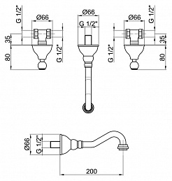 Webert Смеситель Dorian DO750404010 золото, для раковины – фотография-2