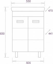 Onika Мебель для ванной Балтика-Квадро 55.11 Black R белая – фотография-12
