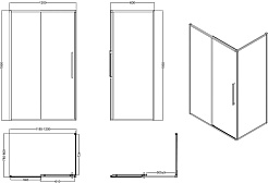 Esbano Душевой уголок Surf 110x90 ESS-119PS-C профиль хром стекло прозрачное – фотография-9