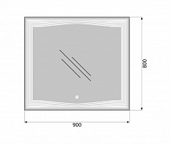 BelBagno Зеркало SPC-LNS-900-800-LED-TCH – фотография-2