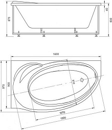 Aquatek Акриловая ванна Бетта 160x97 L с экраном – фотография-5