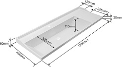 СанТа Тумба с раковиной Марс 120 белая/янтарное дерево – фотография-10