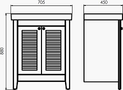 Comforty Мебель для ванной Классик 70 белая матовая – фотография-11