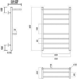 Domoterm Полотенцесушитель Медея СП2 П8 500x800 хром – фотография-3