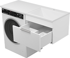 Brevita Тумба c раковиной Enfida 120 R подвесная под стиральную машину белая – фотография-4